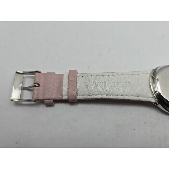 Skagen 586SSLP Womens Day Date Watch MOP Crystal Bezel Pink Leather New Battery main image 7